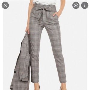 Express Plaid Paper-bag Pants 🤍